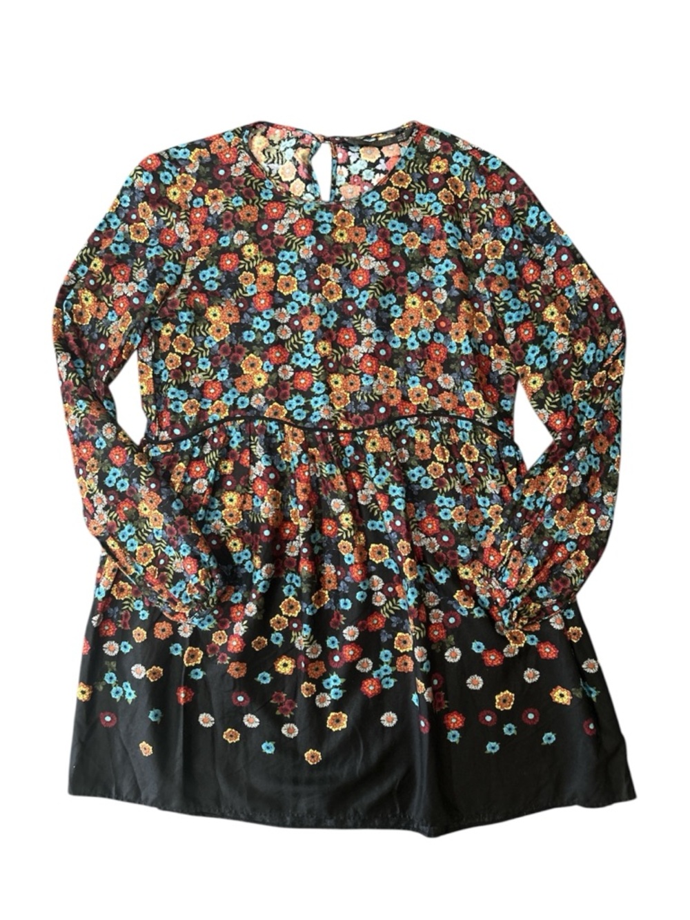 Zara's Trafaluc (TRF) collection Floral Boho Long sleeve dress size M